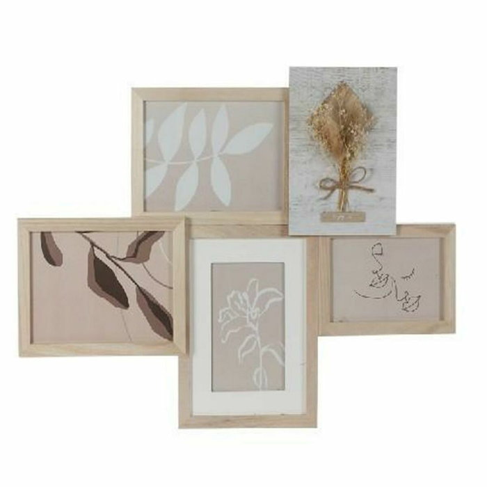 DKD Home Decor Marco Multifoto Paulownia 53x2,4x39,5 cm para 5 Fotos