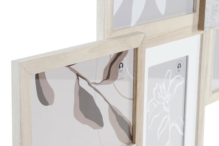 DKD Home Decor Marco Multifoto Shabby Natural 53 x 39.5 x 2.4 cm para 5 fotos