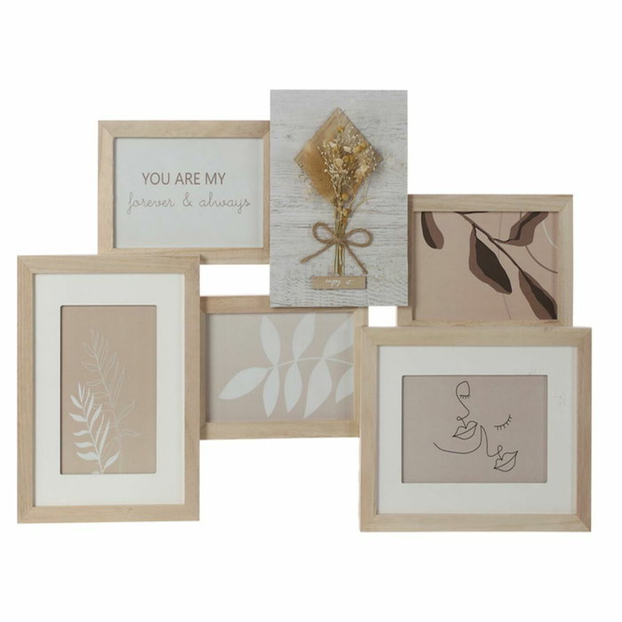 DKD Home Decor Marco Multifoto Paulownia y Cristal 54x36,7 cm Natural DKD Home Decor Marco Multifoto Paulownia y Cristal 54x36,7 cm Natural