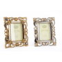 DKD Home Decor Set de 2 Marcos para Fotos 10x15 cm en Resina, Dorado y Plateado