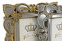 DKD Home Decor Set de 2 Marcos para Fotos 10x15 cm en Resina, Dorado y Plateado