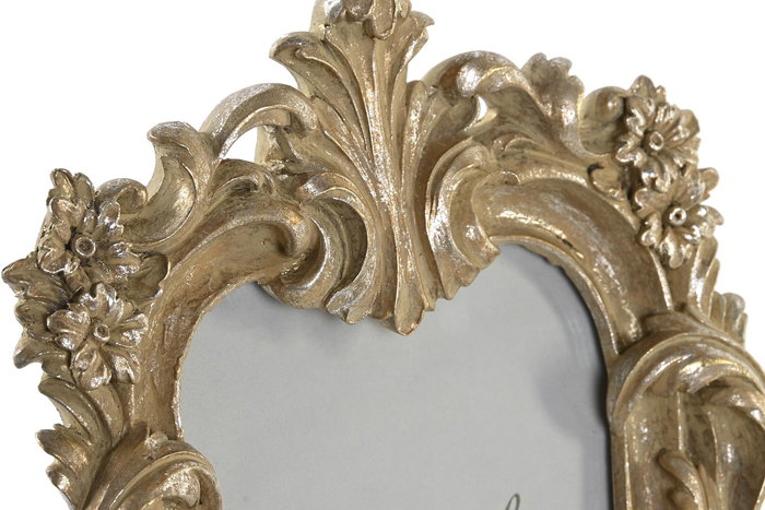 DKD Home Decor Marco de Fotos para Fotos de 10x15 cm, Estilo Tradicional, Color Dorado, Material Resina. Dimensiones del Marco: 23x16x2.6 cm