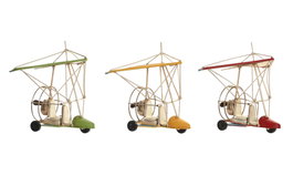 DKD Home Decor Set de 3 Vehículos Decorativos de Metal Vintage