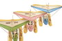 DKD Home Decor Set de 3 Vehículos de Decoración en Metal Rosa, Azul y Verde