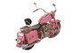 DKD Home Decor Vehículo Decoración Vintage Moto Rosa Verde Oscuro Metal 10 x 16 x 28 cm (3 Unidades)