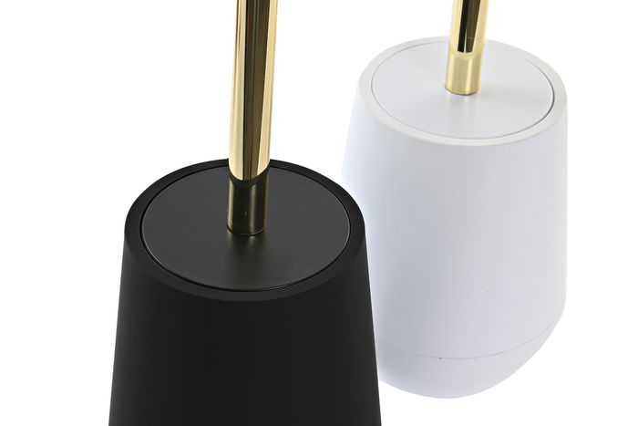 DKD Home Decor Escobillero Blanco Negro (2 Unidades) 12 x 34.5 x 12 cm