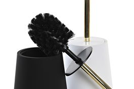 DKD Home Decor Escobillero Blanco Negro (2 Unidades) 12 x 34.5 x 12 cm