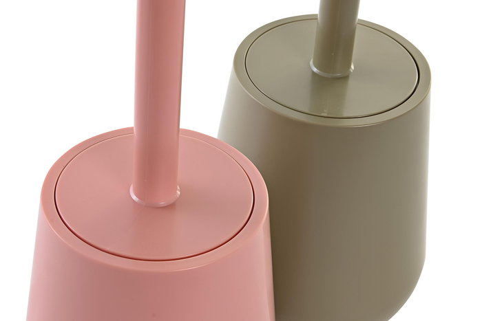 DKD Home Decor Escobillero Basicos Melocoton Verde 12 x 34.5 x 12 cm (2 Unidades)