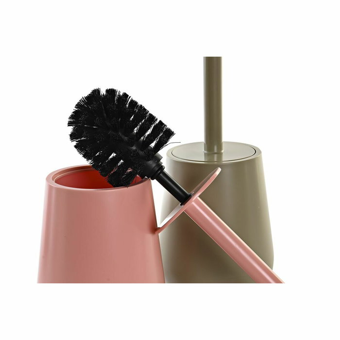 DKD Home Decor Set de 2 Escobilleros Mate Melocotón y Verde