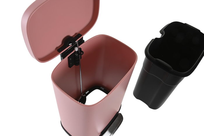 DKD Home Decor Papelera Basicos Melocoton Metal y Pp 18 x 29.5 x 21 cm