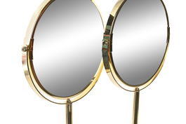 DKD Home Decor Espejo Glam Natural Gris Claro Beige Simil Mármol 13 x 35 x 18 cm (2 Unidades)