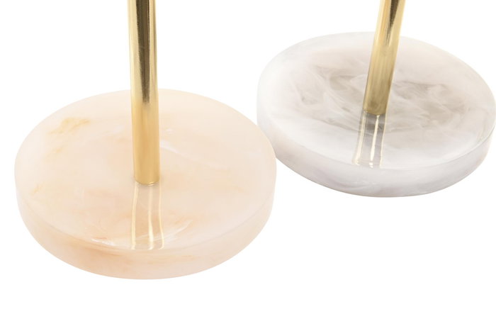 DKD Home Decor Espejo Glam Natural Gris Claro Beige Simil Mármol 13 x 35 x 18 cm (2 Unidades)