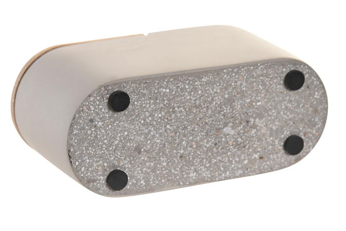 DKD Home Decor Vaso Gris Natural 11 x 4.5 x 6 cm Cemento Bambú