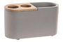 DKD Home Decor Vaso Gris Natural 11 x 4.5 x 6 cm Cemento Bambú