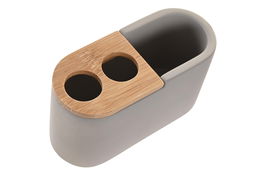 DKD Home Decor Vaso Gris Natural 11 x 4.5 x 6 cm Cemento Bambú