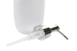 DKD Home Decor Dosificador Básicos Blanco Cemento y PP 7.5 x 16.5 x 8.5 cm