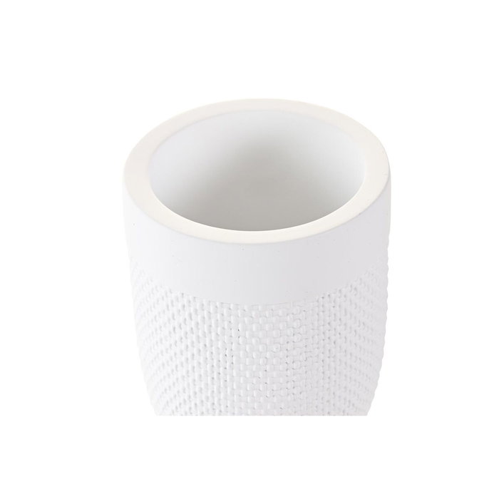DKD Home Decor Vaso de Cemento Mate Blanco 8x8x10,5 cm