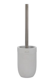 DKD Home Decor Escobillero de Cemento e Inox Mate Blanco