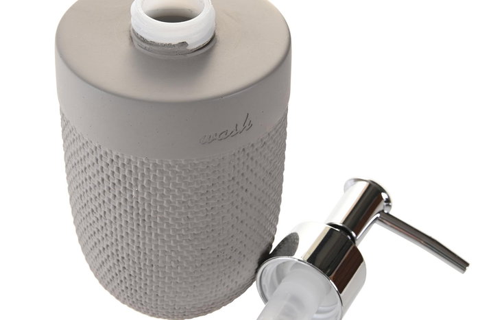 DKD Home Decor Dosificador Gris Cemento PP 8.5 x 16.5 x 8 cm