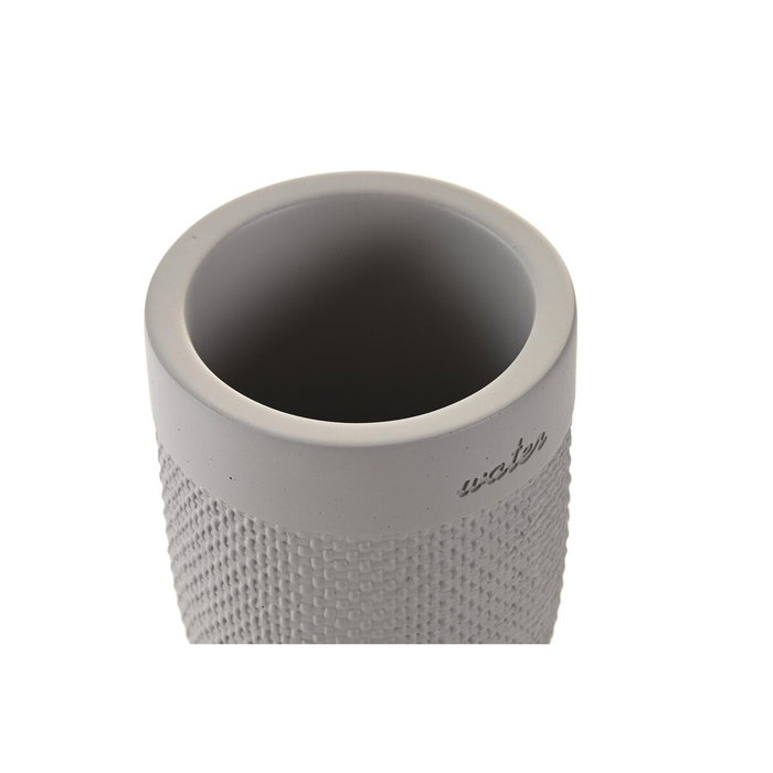DKD Home Decor Vaso de Cemento Mate Gris 8x8x10,5 cm