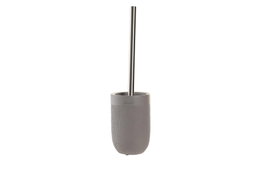 DKD Home Decor Escobillero de Cemento y Acero Inoxidable Mate Gris