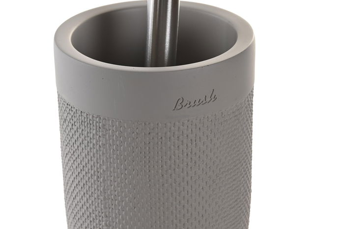 DKD Home Decor Escobillero Gris Cemento Inox 10 x 37 x 10 cm