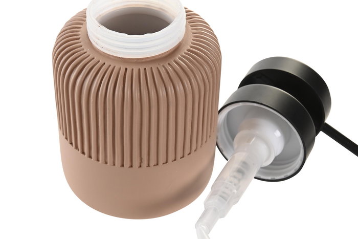 DKD Home Decor Dosificador Básico Terracota Negro Cemento y PP 10.5 x 15 x 8 cm