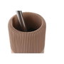 DKD Home Decor Escobillero de Cemento e Inox Mate Terracota 11x11x36,5 cm