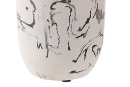 DKD Home Decor Vaso Cemento Blanco Negro Simil Mármol 7 x 9.5 x 7 cm