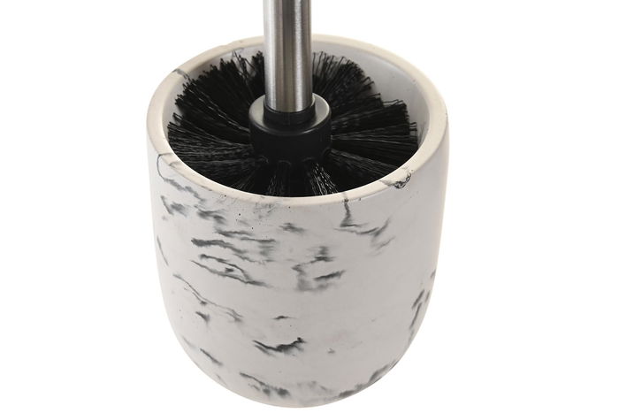 DKD Home Decor Escobillero Moderno Blanco Negro 10 x 36 x 10 cm