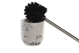 DKD Home Decor Escobillero Moderno Blanco Negro 10 x 36 x 10 cm