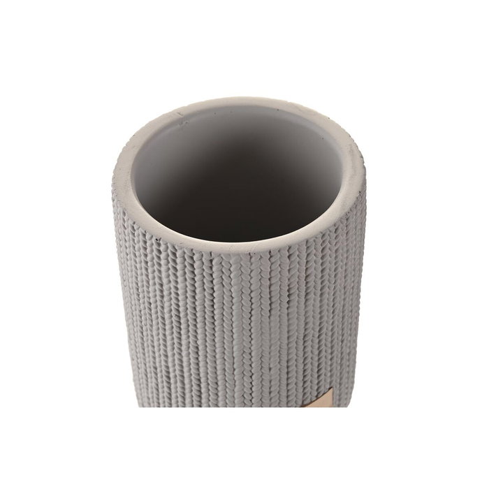 DKD Home Decor Vaso de Cemento Mate Gris 8x8x10 cm