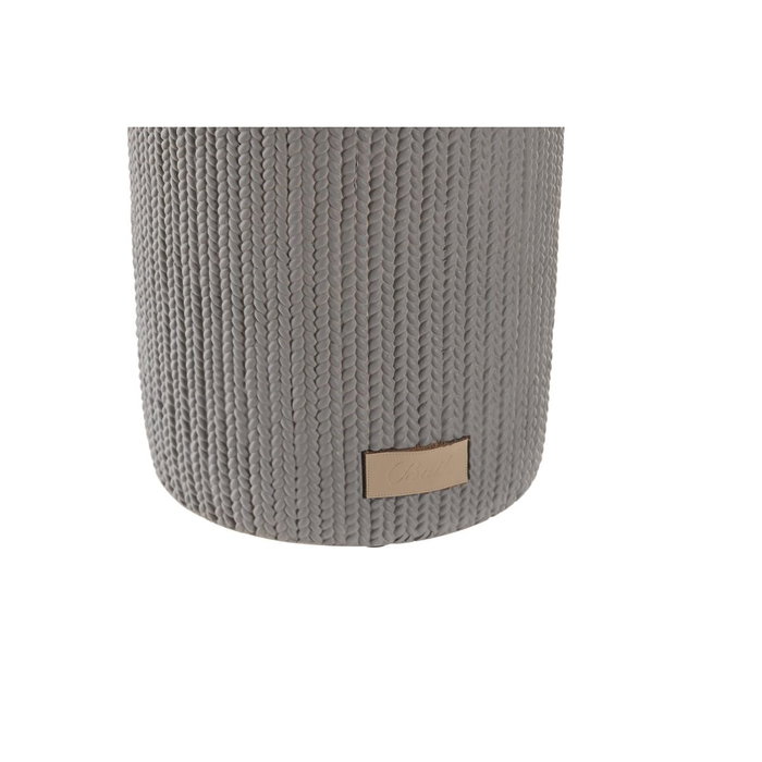 DKD Home Decor Escobillero de Cemento y Acero Inoxidable Mate Gris