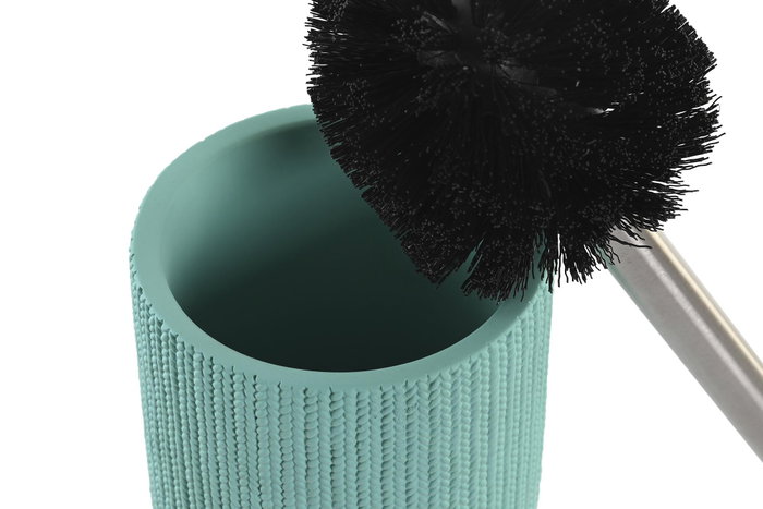DKD Home Decor Escobillero de Cemento e Inox Verde Menta Mate