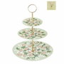 DKD Home Decor Frutero de Porcelana y Metal 3 Pisos Verde y Beige