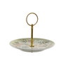 DKD Home Decor Frutero de Porcelana y Metal 3 Pisos Verde y Beige