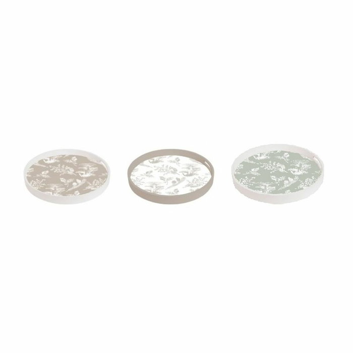 DKD Home Decor Set de 3 Bandejas MDF Atlantic Forest 35x35x5 cm Surtidas
