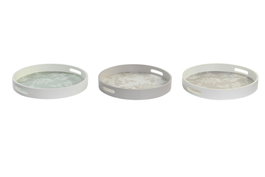 DKD Home Decor Set de 3 Bandejas MDF Atlantic Forest 35x35x5 cm Surtidas