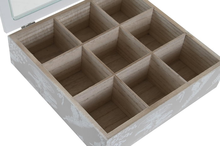 Caja Infusiones Alpino DKD Home Decor Verde Blanco 24.5 x 6 x 24.5 cm (3 Unidades)