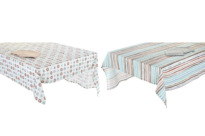 DKD Home Decor Mantel Azul Celeste Gris 150 x 150 cm Set de 5 (2 Unidades) Urban DKD Home Decor Mantel Azul Celeste Gris 150 x 150 cm Set de 5 (2 Unidades) Urban