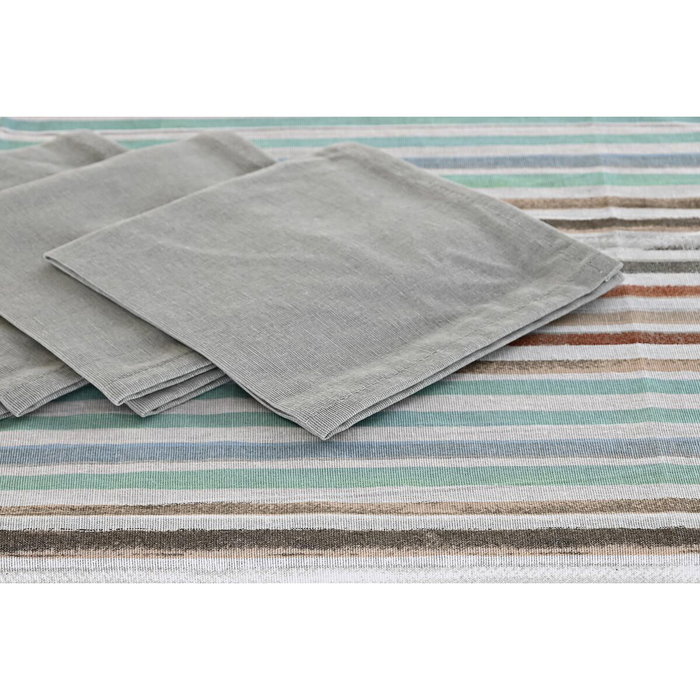 DKD Home Decor Set de 5 Manteles CASABLANCA 2022 Azul Celeste y Gris