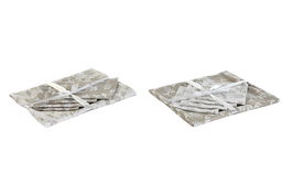 DKD Home Decor Mantel Estilo Alpino Marron Claro y Blanco 150 x 150 cm Algodon Set de 5 Piezas