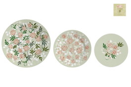 DKD Home Decor Juego de Vajilla de Porcelana 18 Piezas Verde y Beige IVY&amp;DAISY 2022