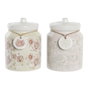 DKD Home Decor Pack de 2 Botes de Dolomite IVY&amp;DAISY 2022, 1 L, Verde y Beige