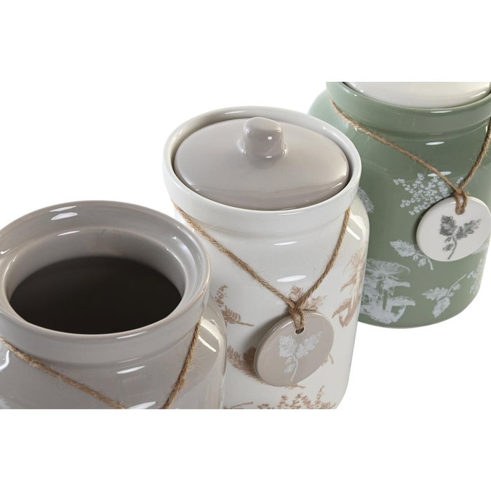 DKD Home Decor Pack de 3 Botes de Dolomita 1 L - Atlantic Forest 2022
