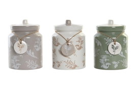 DKD Home Decor Pack de 3 Botes de Dolomita 1 L - Atlantic Forest 2022