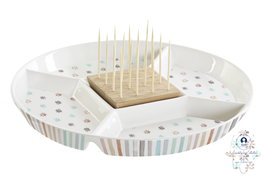 DKD Home Decor Aperitivo Urban Casablanca 2022 Multicolor Natural Gres Bambú 23.5 x 3 x 23.5 cm
