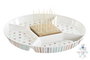 DKD Home Decor Bandeja de Aperitivo de Gres y Bambú Multicolor 23,5x23,5x3 cm