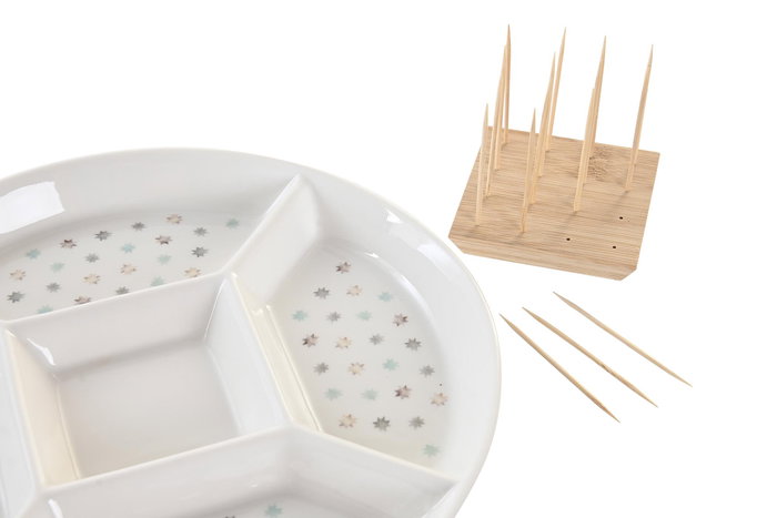 DKD Home Decor Aperitivo Urban Casablanca 2022 Multicolor Natural Gres Bambú 23.5 x 3 x 23.5 cm DKD Home Decor Aperitivo Urban Casablanca 2022 Multicolor Natural Gres Bambú 23.5 x 3 x 23.5 cm