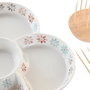 DKD Home Decor Bandeja de Aperitivo Gres y Bambú Multicolor Casablanca 2022